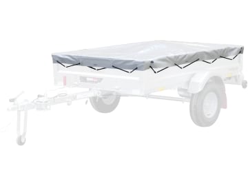Pongratz Flachplane grau mit eingezogenen Gummibändern, für PKW-Anhänger "Pongami PFA 185 U", 21870 Pongratz Flachplane grau mit eingezogenen Gummibändern, für PKW-Anhänger "Pongami PFA 185 U", 21870