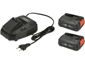 GARDENA Starter-Kit Akkus + Ladegerät P4A 2 x PBA 18V/45 2,5 Ah + AL 1830 CV GARDENA Starter-Kit Akkus + Ladegerät P4A 2 x PBA 18V/45 2,5 Ah + AL 1830 CV