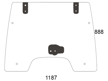 Frontscheibe, grün, Siebdruck, für Traktor Landini Powerfarm, McCormick C-Max, T-Max Frontscheibe, grün, Siebdruck, für Traktor Landini Powerfarm, McCormick C-Max, T-Max