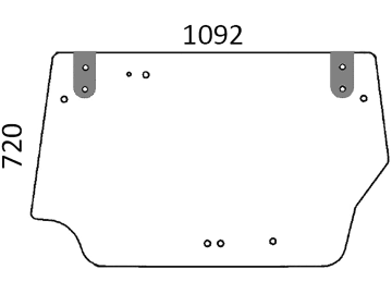 Heckscheibe, grün, für Traktor Landini Powerfarm, McCormick C-Max, T-Max Heckscheibe, grün, für Traktor Landini Powerfarm, McCormick C-Max, T-Max