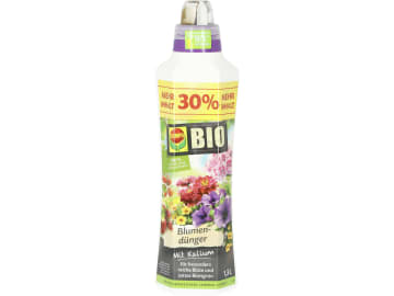 COMPO BIO Blumendünger Flüssigdünger Für intensive Blüten und mehr Widerstandskraft 1,3 l Flasche COMPO BIO Blumendünger Flüssigdünger Für intensive Blüten und mehr Widerstandskraft 1,3 l Flasche