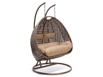 HOME DELUXE Polyrattan Hängesessel TWIN Braun braun Hängesessel mit Gestell, Hängekorb HOME DELUXE Polyrattan Hängesessel TWIN Braun braun Hängesessel mit Gestell, Hängekorb