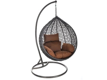 HOME DELUXE Polyrattan Hängesessel CIELO braun; schwarz; grau Hängesessel mit Gestell, Hängekorb HOME DELUXE Polyrattan Hängesessel CIELO braun; schwarz; grau Hängesessel mit Gestell, Hängekorb