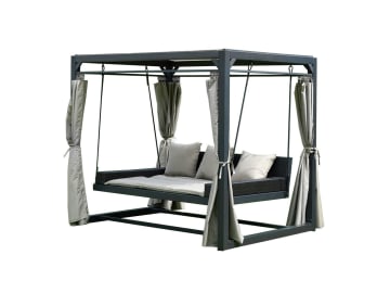 HOME DELUXE Pavillon Gartenliege PROVENCE anthrazit Sonnenliege, Liegeschaukel, Poolliege HOME DELUXE Pavillon Gartenliege PROVENCE anthrazit Sonnenliege, Liegeschaukel, Poolliege