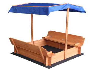 HOME DELUXE Sandkasten BUDDELKISTE mit Dach und Sitzbank blau; braun Sandkiste HOME DELUXE Sandkasten BUDDELKISTE mit Dach und Sitzbank blau; braun Sandkiste