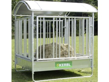 KERBL Viereckraufe für Rund- und Rechteckballen bis 1,80 m Länge, mit Sicherheitsfressgitter, 12 Fressplätze, 291256 KERBL Viereckraufe für Rund- und Rechteckballen bis 1,80 m Länge, mit Sicherheitsfressgitter, 12 Fressplätze, 291256
