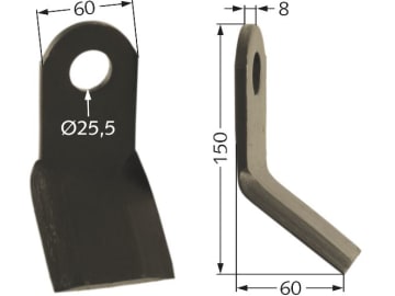 Sauerburger Schlegelmesser 150 x 60 x 8 mm 70402 für HGM–U und WM Sauerburger Schlegelmesser 150 x 60 x 8 mm 70402 für HGM–U und WM
