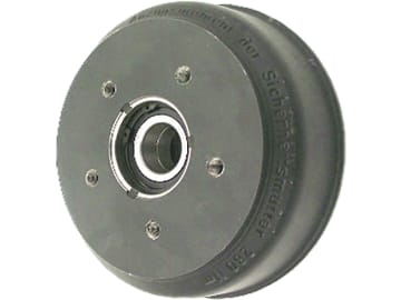 Bremstrommel 200 x 50 mm, Anschluss 4 x 100, mit Schrägkugellager, für Radbremse Knott 20-2425/1 Bremstrommel 200 x 50 mm, Anschluss 4 x 100, mit Schrägkugellager, für Radbremse Knott 20-2425/1