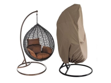 HOME DELUXE Polyrattan Hängesessel CIELO mit Regenabdeckung grau; braun; beige Hängeschaukel, Hängekorb, Hängesessel Outdoor HOME DELUXE Polyrattan Hängesessel CIELO mit Regenabdeckung grau; braun; beige Hängeschaukel, Hängekorb, Hängesessel Outdoor