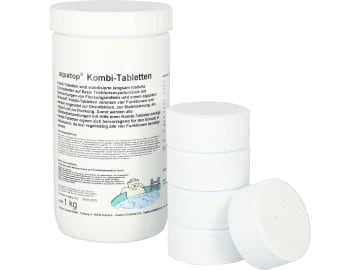 aquatop® Kombi-Tabletten zur Schwimmbadwasseraufbereitung, Chlortabletten “Algizid" 1 kg Dose aquatop® Kombi-Tabletten zur Schwimmbadwasseraufbereitung, Chlortabletten “Algizid" 1 kg Dose