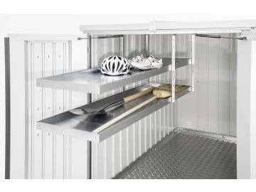 Biohort Regalsystem für MiniGarage MiniGarage 43 x 150 cm silber; metallic Regal Biohort Regalsystem für MiniGarage MiniGarage 43 x 150 cm silber; metallic Regal