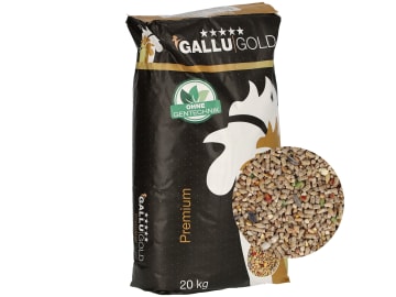 GALLUGOLD Eierglück Bunte Vielfalt Premium Alleinfutter für Hühner und Wachteln mit Eiweiß-Sticks Körner 20 kg Sack GALLUGOLD Eierglück Bunte Vielfalt Premium Alleinfutter für Hühner und Wachteln mit Eiweiß-Sticks Körner 20 kg Sack