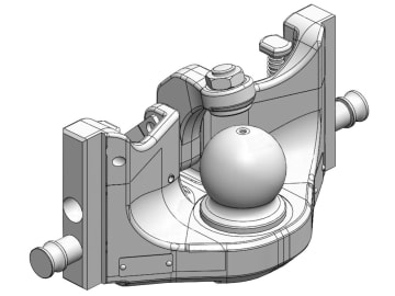scharmüller Kugeleinsatz "K80®" mit Adapterplatte W335, 335/22/30 mm, Fendt grau, Ausladung 57 mm, für Traktor mit Anhängebock, 05.6335.51-A11 scharmüller Kugeleinsatz "K80®" mit Adapterplatte W335, 335/22/30 mm, Fendt grau, Ausladung 57 mm, für Traktor mit Anhängebock, 05.6335.51-A11