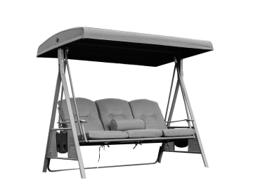HOME DELUXE Hollywoodschaukel DESCANSO 198 x 115 cm anthrazit Gartenschaukel, Schaukelbank HOME DELUXE Hollywoodschaukel DESCANSO 198 x 115 cm anthrazit Gartenschaukel, Schaukelbank