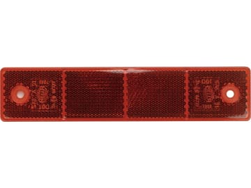 Hella® Rückstrahler rechteckig, rot, 180 x 40 x 6,5 mm, geschraubt; mit Bohrung; senkrecht, 8RA 002 023-001 Hella® Rückstrahler rechteckig, rot, 180 x 40 x 6,5 mm, geschraubt; mit Bohrung; senkrecht, 8RA 002 023-001