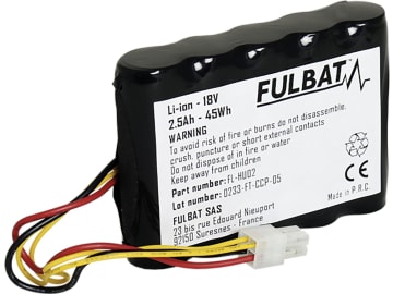 FULBAT® Ersatzakku "FL-HU02" 18 V/2,5 Ah für Mähroboter Gardena Sileno, Sileno+, Husqvarna Automower 310, 315, 315 X FULBAT® Ersatzakku "FL-HU02" 18 V/2,5 Ah für Mähroboter Gardena Sileno, Sileno+, Husqvarna Automower 310, 315, 315 X