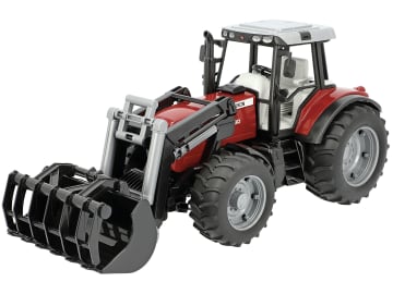 Bruder® Modell "Massey Ferguson Traktor 7480" mit Frontlader, Holztransportanhänger und 3 Baumstämmen 1:16, 02046 Bruder® Modell "Massey Ferguson Traktor 7480" mit Frontlader, Holztransportanhänger und 3 Baumstämmen 1:16, 02046