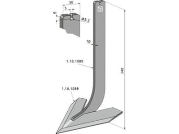 Industriehof® Hackscharstiel 348 x 30 x 10 mm, mit Schar 140 mm, für Steketee, 1.10.1095 Industriehof® Hackscharstiel 348 x 30 x 10 mm, mit Schar 140 mm, für Steketee, 1.10.1095