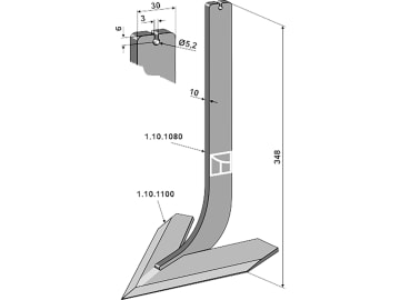 Industriehof® Hackscharstiel 348 x 30 x 10 mm, mit Schar 160 mm, für Steketee, 1.10.1096 Industriehof® Hackscharstiel 348 x 30 x 10 mm, mit Schar 160 mm, für Steketee, 1.10.1096
