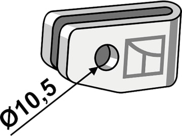 Industriehof® Stielhalter, Bohrung 10,5 mm für Grubberstiel Hatzenbichler, 101.901.02 Industriehof® Stielhalter, Bohrung 10,5 mm für Grubberstiel Hatzenbichler, 101.901.02