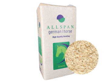 Allspan German Horse Xtreme voluminöse, staubarme Einstreu für Kleintiere und Pferde 110 l Ballen Allspan German Horse Xtreme voluminöse, staubarme Einstreu für Kleintiere und Pferde 110 l Ballen