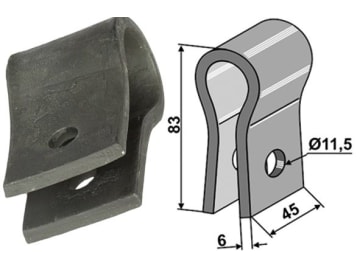 Industriehof® Halter 83 x 45 x 6 mm, Bohrung 11,5 mm für Spraglese-Mica, Thyregod, 63-THY-01 Industriehof® Halter 83 x 45 x 6 mm, Bohrung 11,5 mm für Spraglese-Mica, Thyregod, 63-THY-01