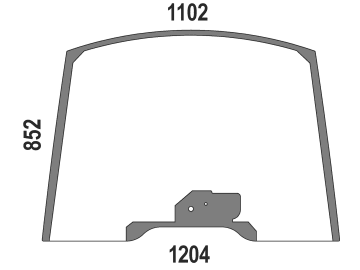 Frontscheibe, grün, fest, Siebdurck, für Case IH Farmall U Pro, Ford New Holland T 5 Frontscheibe, grün, fest, Siebdurck, für Case IH Farmall U Pro, Ford New Holland T 5
