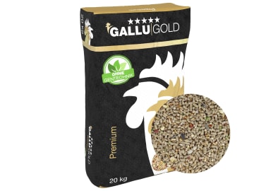 GALLUGOLD Eierglück Bunte Vielfalt Premium Alleinfutter für Hühner und Wachteln mit Eiweiß-Sticks Körner 20 kg Sack GALLUGOLD Eierglück Bunte Vielfalt Premium Alleinfutter für Hühner und Wachteln mit Eiweiß-Sticks Körner 20 kg Sack