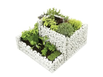 bellissa Gabionen-Kräuterspirale Cantone eckig silber bellissa Gabionen-Kräuterspirale Cantone eckig silber