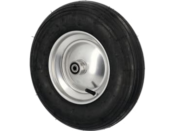Knochenmuß Komplettrad 16x6.50 - 8 4 PR Rille, Felge Stahlblech, silber lackiert, Kugellager, Achse 90 x 25 mm Knochenmuß Komplettrad 16x6.50 - 8 4 PR Rille, Felge Stahlblech, silber lackiert, Kugellager, Achse 90 x 25 mm
