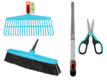 GARDENA combisystem Set "Rechenbesen" bestehend aus cs-Rechen-Besen 43 cm + cs-Holzstiel 130 cm + cs-Straßenbesen 45 cm + GRATIS SchnippSchnapp Gartenschere GARDENA combisystem Set "Rechenbesen" bestehend aus cs-Rechen-Besen 43 cm + cs-Holzstiel 130 cm + cs-Straßenbesen 45 cm + GRATIS SchnippSchnapp Gartenschere