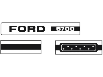 Aufklebersatz "Ford 6700" für Ford New Holland, Vergl. Nr. Ford New Holland: 83928531, EBPN16605G Aufklebersatz "Ford 6700" für Ford New Holland, Vergl. Nr. Ford New Holland: 83928531, EBPN16605G