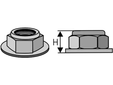 Industriehof® Bundmutter M 12 x 1,25 - 8.8, Höhe 12 mm, selbstsichernd, gedrückt, 30-12BM Industriehof® Bundmutter M 12 x 1,25 - 8.8, Höhe 12 mm, selbstsichernd, gedrückt, 30-12BM