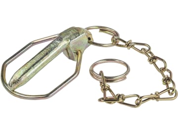 Klappsplint 11 x 52 mm für Unterlenker Fangprofile Kat. 2, mit Kette, ca. 250 mm, verzinkt Klappsplint 11 x 52 mm für Unterlenker Fangprofile Kat. 2, mit Kette, ca. 250 mm, verzinkt