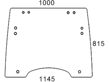 Frontscheibe, grün, für Ford New Holland T 5000, TLA, Kabine 5000; TLA Frontscheibe, grün, für Ford New Holland T 5000, TLA, Kabine 5000; TLA