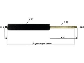 Gasdruckfeder für Anhänger Baureihe 14/18, 1.300 N, 418 – 768 mm Gasdruckfeder für Anhänger Baureihe 14/18, 1.300 N, 418 – 768 mm