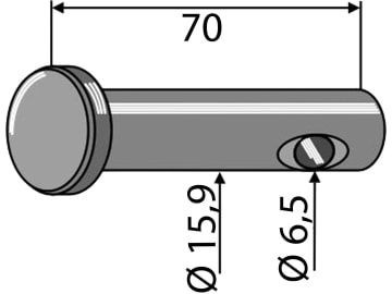 Industriehof® Bolzen 70 x 15,9 mm, Bohrung 6,5 mm für Amazone Kreiseleggen, 16-DK032 Industriehof® Bolzen 70 x 15,9 mm, Bohrung 6,5 mm für Amazone Kreiseleggen, 16-DK032