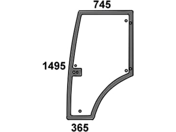 Türscheibe, grün, links, Siebdruck, für Claas Traktor Ares, Arion, Atles, Axion Türscheibe, grün, links, Siebdruck, für Claas Traktor Ares, Arion, Atles, Axion