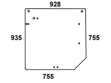 Heckscheibe, grün, für Claas Serie Ares RX, Serie Ares RZ, Serie Atles-Kabine Ares, Atles Heckscheibe, grün, für Claas Serie Ares RX, Serie Ares RZ, Serie Atles-Kabine Ares, Atles