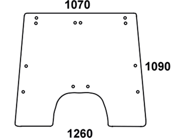 Frontscheibe, klar, für John Deere 4-Zylinder 1000, 2000, Kabine MC-1; CC-2 Frontscheibe, klar, für John Deere 4-Zylinder 1000, 2000, Kabine MC-1; CC-2