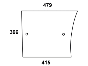 Türscheibe klar unten links/rechts, für John Deere Traktor 940 – 1850 N, Kabine MC-1, 479 mm oben Türscheibe klar unten links/rechts, für John Deere Traktor 940 – 1850 N, Kabine MC-1, 479 mm oben