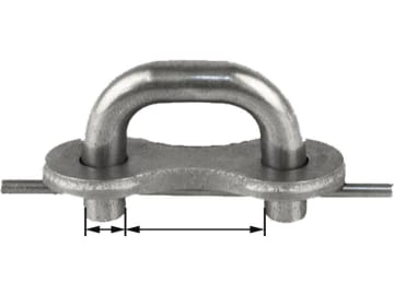 Kettenschloss DIN 32895, 10 x 35/11 x 35 mm, mit Druckplatte, für Kratzbodenketten Kettenschloss DIN 32895, 10 x 35/11 x 35 mm, mit Druckplatte, für Kratzbodenketten