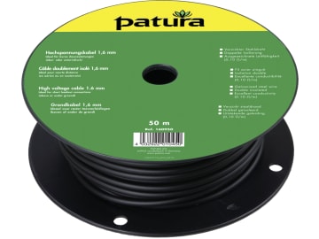 Patura Zaunanschlusskabel 1,6 mm/0,1 Ω/m, für Verbindungen bis 50 m Weidezaungerät/Zaun oder Erdungsstab 