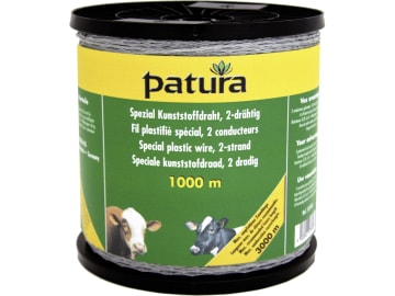 Patura Weidezaundraht "Spezial", Kunststoff transparent, Leiter Eisendraht verzinkt 2 x 0,50 mm, 1.000 m, 107500 Patura Weidezaundraht "Spezial", Kunststoff transparent, Leiter Eisendraht verzinkt 2 x 0,50 mm, 1.000 m, 107500