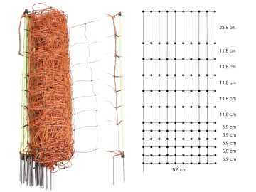 Patura Geflügelzaun 112 cm/50 m, orange, mit Doppelspitze, stromführend, 111200 Patura Geflügelzaun 112 cm/50 m, orange, mit Doppelspitze, stromführend, 111200