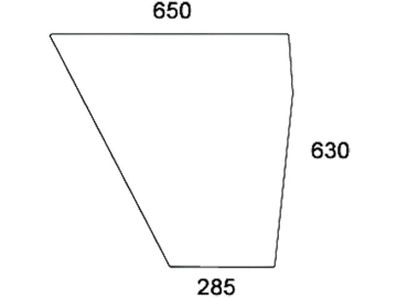 Türscheibe, klar, unten rechts, gebogen für Steyr 8060–8130-Kabine SK-1, SK-2 Türscheibe, klar, unten rechts, gebogen für Steyr 8060–8130-Kabine SK-1, SK-2