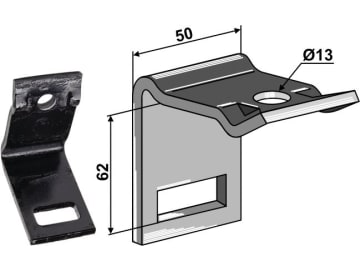 Industriehof® Zinkenhalter "D" 50 x 6 mm für Federzinken 32 x 12 mm, Passender Rahmen 50 x 50 mm, universal, 1.HH17-3115 Industriehof® Zinkenhalter "D" 50 x 6 mm für Federzinken 32 x 12 mm, Passender Rahmen 50 x 50 mm, universal, 1.HH17-3115