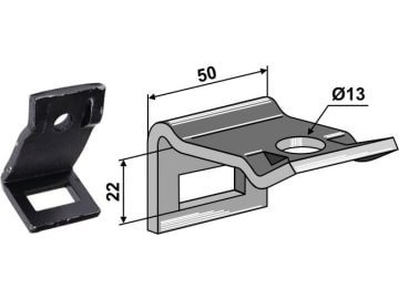 Industriehof® Zinkenhalter "D" 50 x 6 mm für Federzinken 32 x 10 mm, Passender Rahmen 40 x 12 mm, universal, 1.HH17-3401 Industriehof® Zinkenhalter "D" 50 x 6 mm für Federzinken 32 x 10 mm, Passender Rahmen 40 x 12 mm, universal, 1.HH17-3401