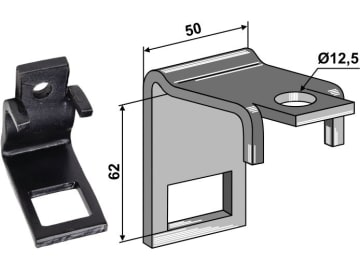 Industriehof® Zinkenhalter "B" 50 x 8 mm für Federzinken 32 x 12 mm, Passender Rahmen 50 x 50 mm, universal, 1.HH17-3015 Industriehof® Zinkenhalter "B" 50 x 8 mm für Federzinken 32 x 12 mm, Passender Rahmen 50 x 50 mm, universal, 1.HH17-3015