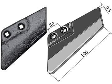 Industriehof® Scharflügel links, 190 mm für Köckerling, Rau, Vogel & Noot, 101.400-45-2L Industriehof® Scharflügel links, 190 mm für Köckerling, Rau, Vogel & Noot, 101.400-45-2L